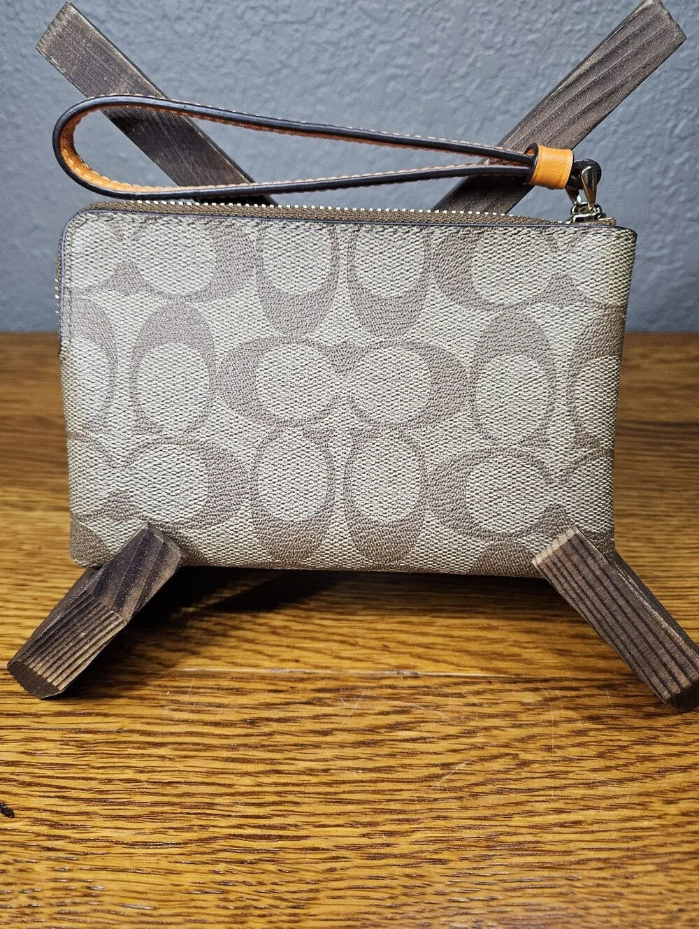 Coach Corner Zip Wristlet in Signature Canvas with Rainbow